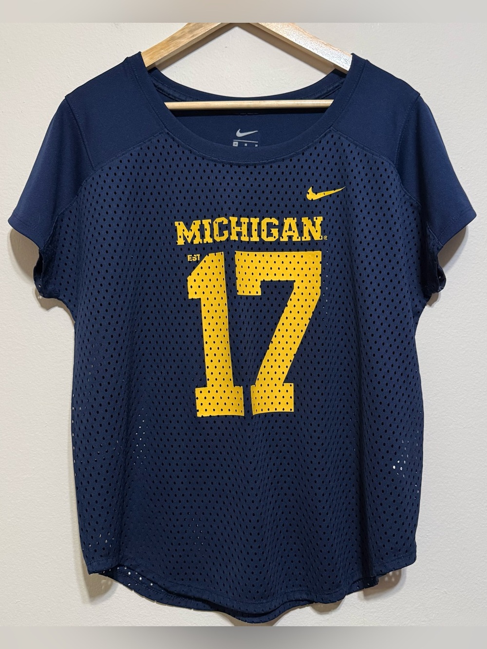 Nike Blue University of Michigan Jersey 17 Medium
